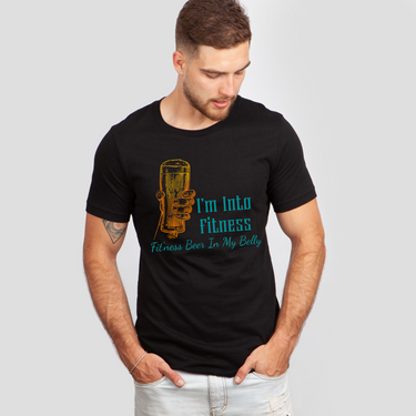 fitness beer in my belly black shirt
